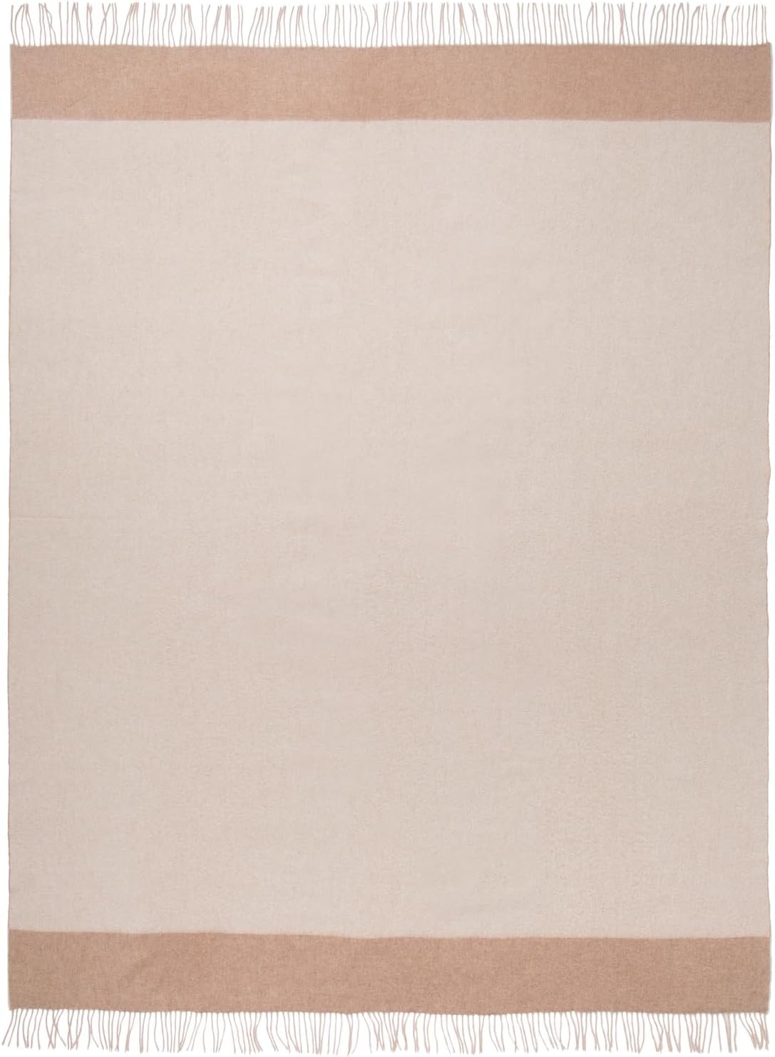 100% Cashmere Throw Blanket Natural Undyed Cashmere 67"x57" Reversible Jacquard Design Neutral Colors - Image 4