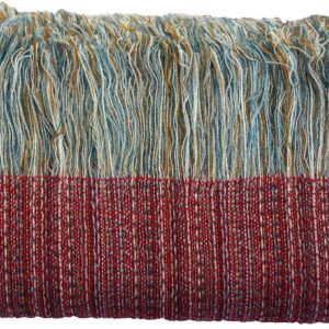 Alpaca and Wool Deckchair Throw Blanket, Red Accent