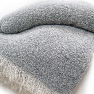 Alpaca Blankets Corporation Premium Wool and Angora Mohair Snow Throw Blanket, Blue