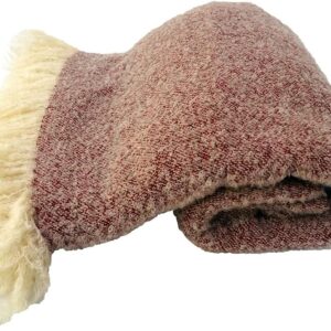 Alpaca Blankets Corporation Wool Angora Mohair Throw Blanket Red