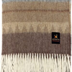 Alpaca Wool Blanket Cherokee Design 72" x 60" Camel\/Gray\/Beige Peruvian Alpaca Wool i##e##s: Soft ^^ Warm ^^ Throw ^^ Blankets ^^ for Bed ^^ Couch ^^ Sofa :i##e##s