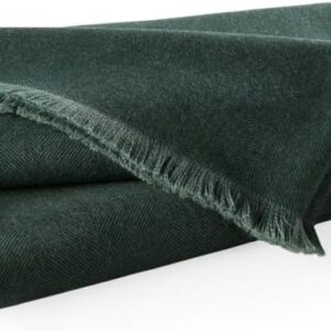 Alpaca Wool Blanket – Lightweight Throw Blanket (71" x 51") for Couch, Bed, or Chair – Ultra Soft, Warm, Hypoallergenic & Breathable – Made in Peru from 100% Baby Alpaca Wool (Dark Green Herringbone)