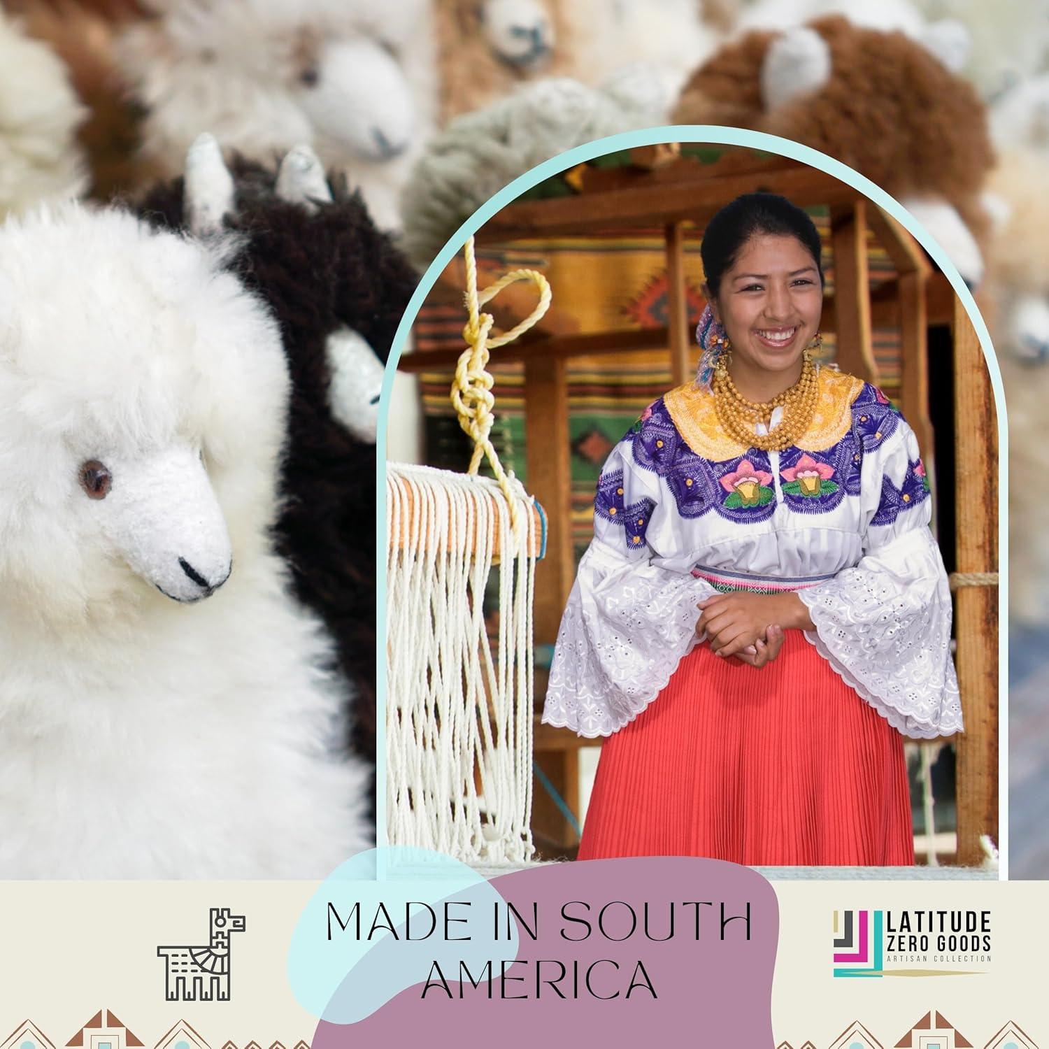 Alpaca Wool Throw Blanket,Queen Size Native Design Wool Blanket, Throw Aztec Pattern Alpaca Wool Throw Blanket (Blue, Queen 93" x 82") - Image 5