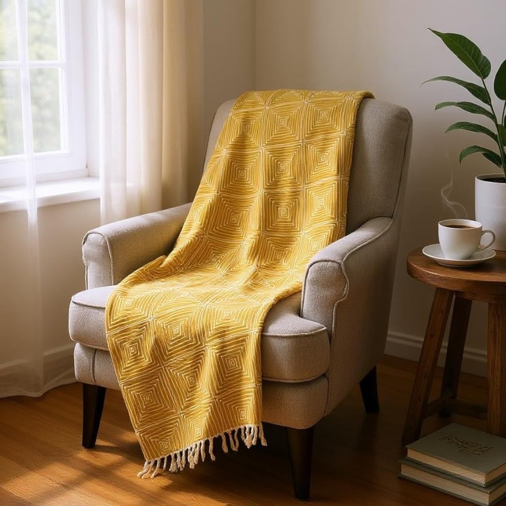 Artisan Mudcloth Throw – Boho African Blanket for Bed or Sofa - Image 2