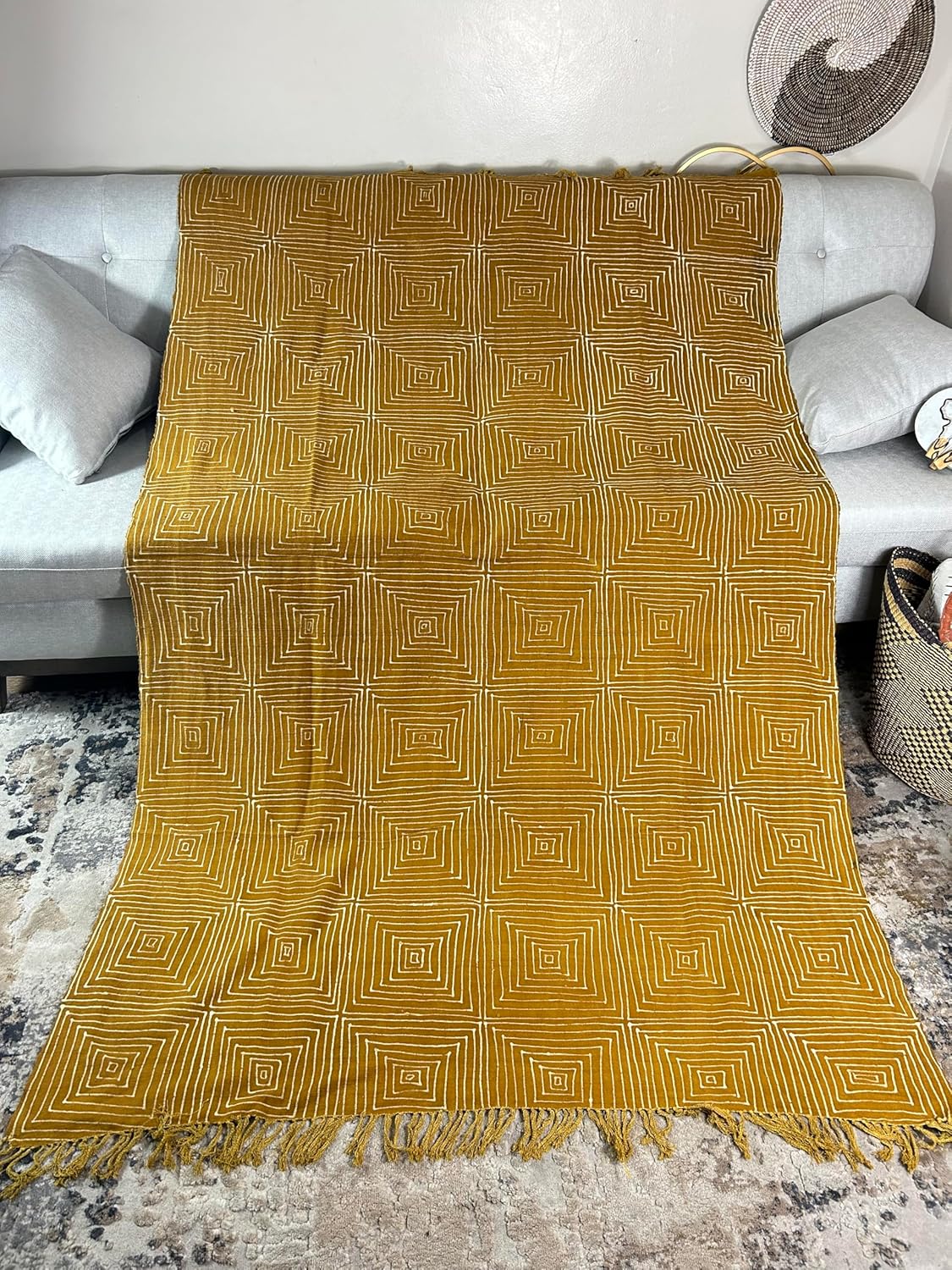 Artisan Mudcloth Throw – Boho African Blanket for Bed or Sofa - Image 7