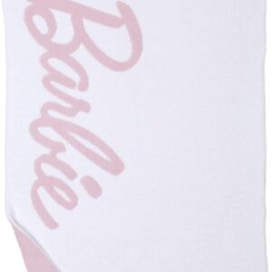 Barefoot Dreams CozyChic Barbie Blanket, Throw Blanket, Plush Blanket-45\u201D x 60\u201D, Sea Salt\/Dusty Rose