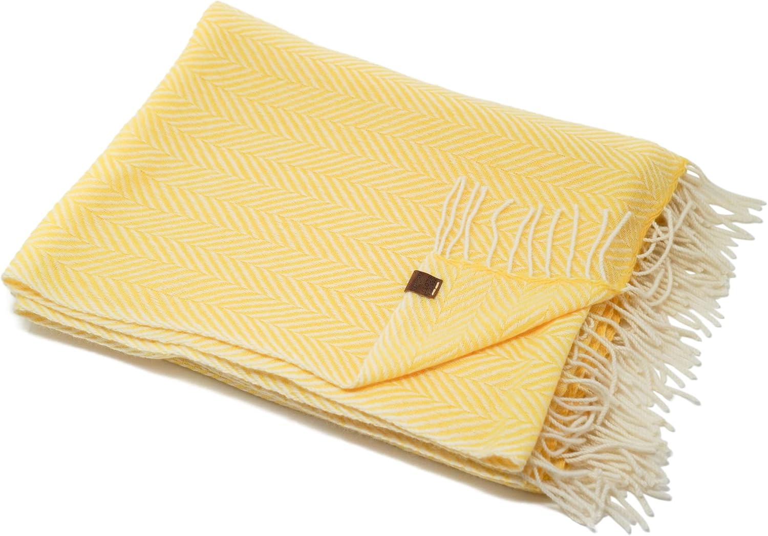 Borges & Scott Signature - 100% Cashmere Blanket Throw - Brown Herringbone - Image 10