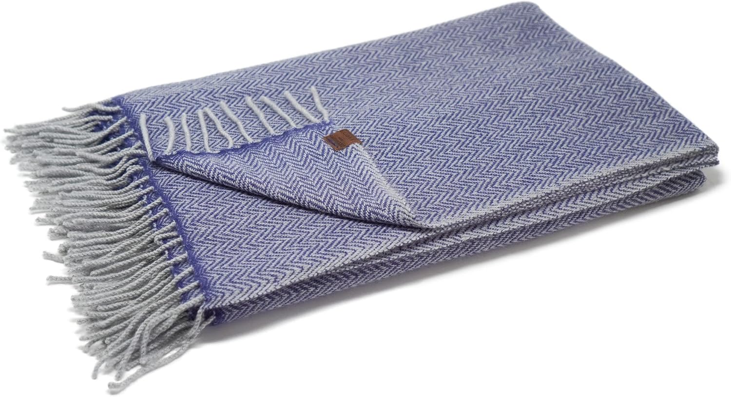 Borges & Scott Signature - 100% Cashmere Blanket Throw - Brown Herringbone - Image 11