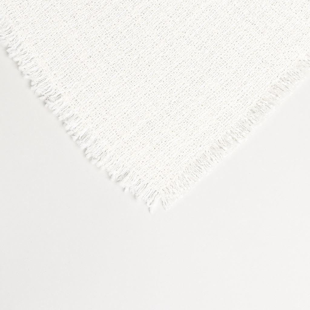 Boucle Home Cream White Woolen Throw Blanket | Large 57\u201D X 70\u201D Inches + 1" Fringe | Acrylic Blend Couch, Sofa, and Bed Blanket | Interior Home Decor Design | Decorative Living Room with Fringe - Image 2