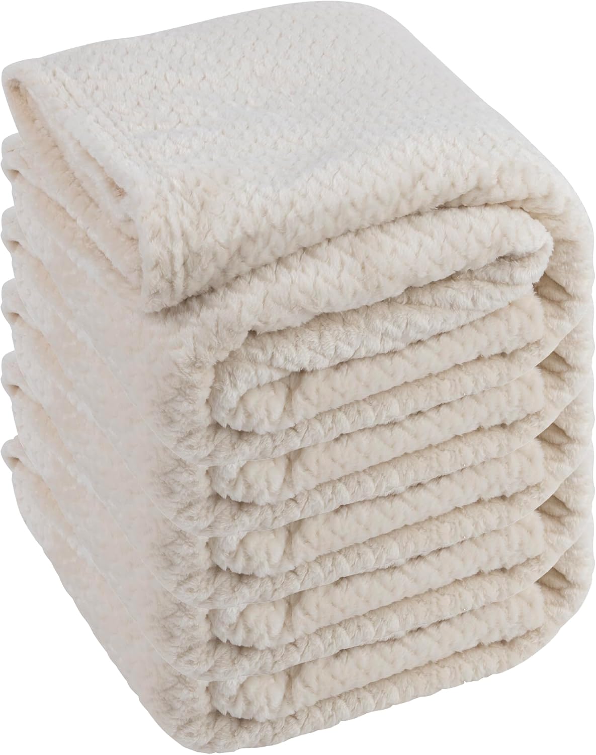 Bulk Throw Blankets Chenille Throw Blankets 24 Pack Chenille 250 GSM Cream White Pack i##e##s: for Wedding Favors ^^ for Bed Couches and Sofas ^^ Guests ^^ Donation :i##e##s