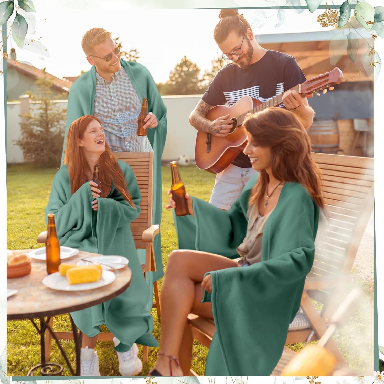 Buryeah 48 Pack Oeko-tex Certified Wedding Flannel Throw Blanket Bulk 50 x 60 Inch Soft Fleece Lap Blanket with Thank You Cards Ribbon for Guests Sleepover Spa Slumber Favors Gifts (Lake Blue) - Image 5