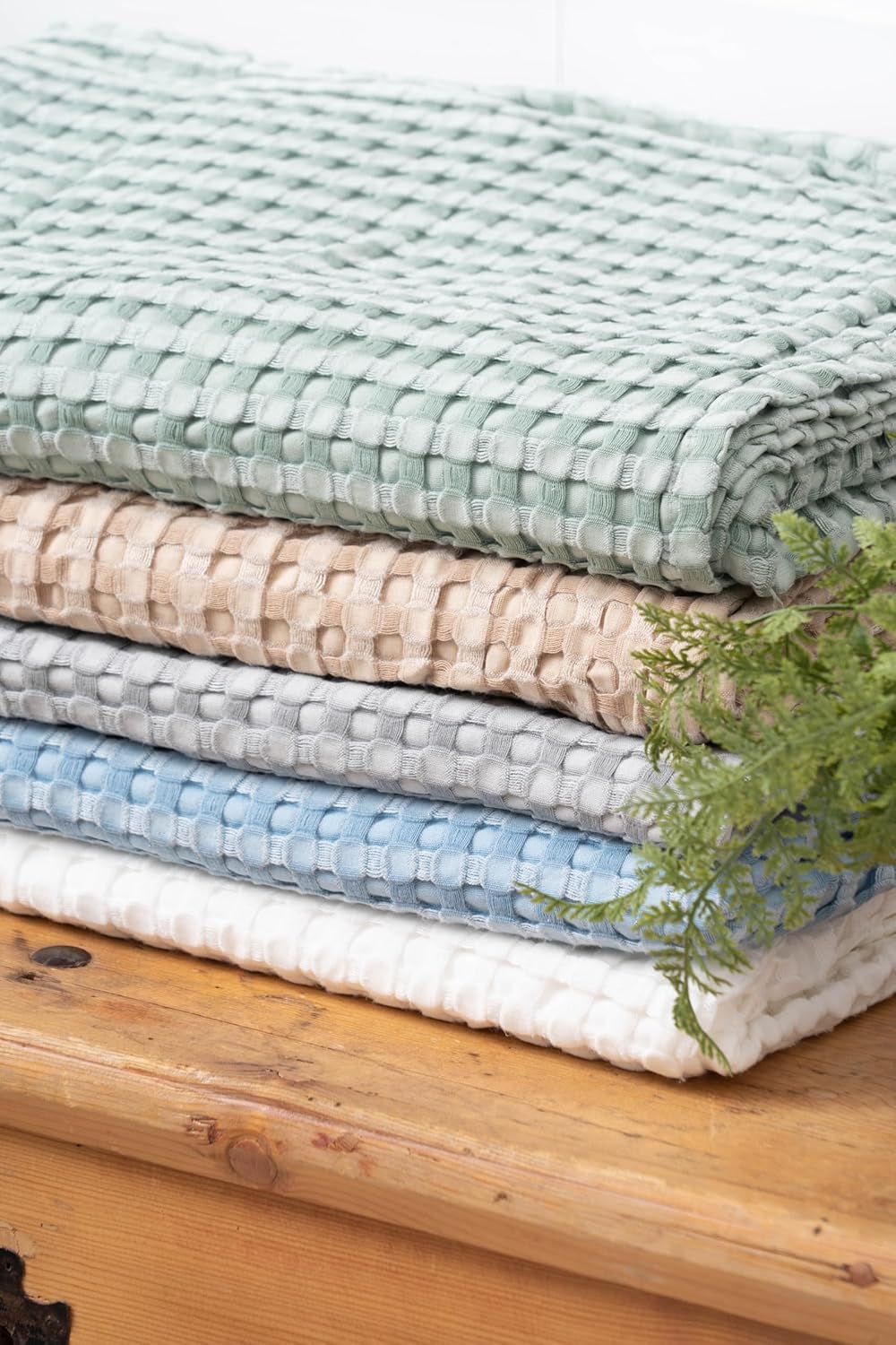 C&F Home 90"x92" Ivory Full\/Queen Luxury Premium 50% Natural Fibers 50% Cotton Waffle Lightweight Breathable Cooling Weighted Throw Blanket Home Living Room Bedroom Couch Sofa Cozy Fall Autumn Harvest - Image 7