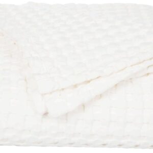 C&F Home 90"x92" Ivory Full\/Queen Luxury Premium 50% Natural Fibers 50% Cotton Waffle Lightweight Breathable Cooling Weighted Throw Blanket Home Living Room Bedroom Couch Sofa Cozy Fall Autumn Harvest