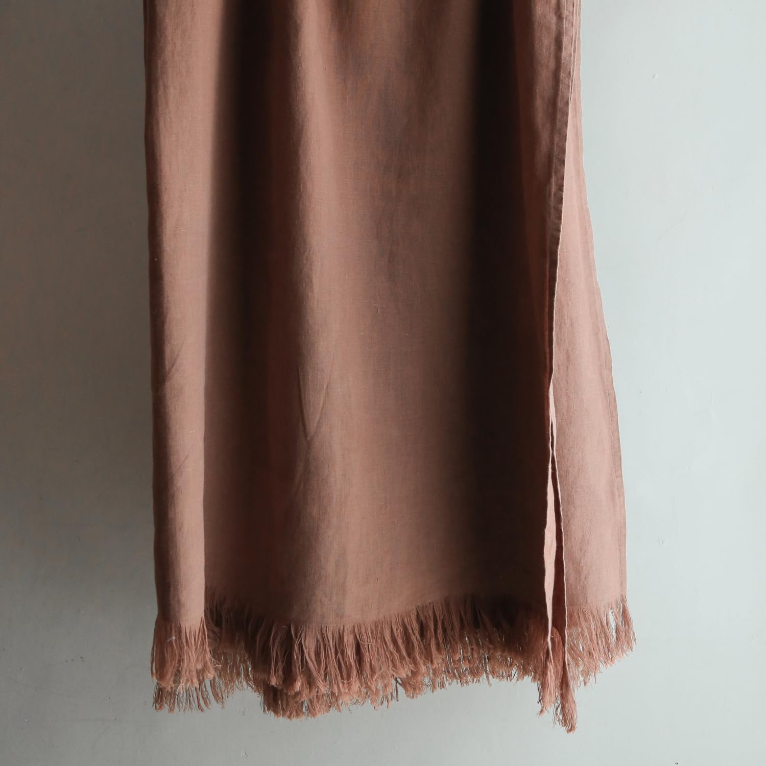 CG Hunter Throw Blanket 50x70 100% Linen Chocolate Brown i##e##s: Premium Home Decor ^^ Throw with Fringe ^^ for Living Room & Bedroom :i##e##s