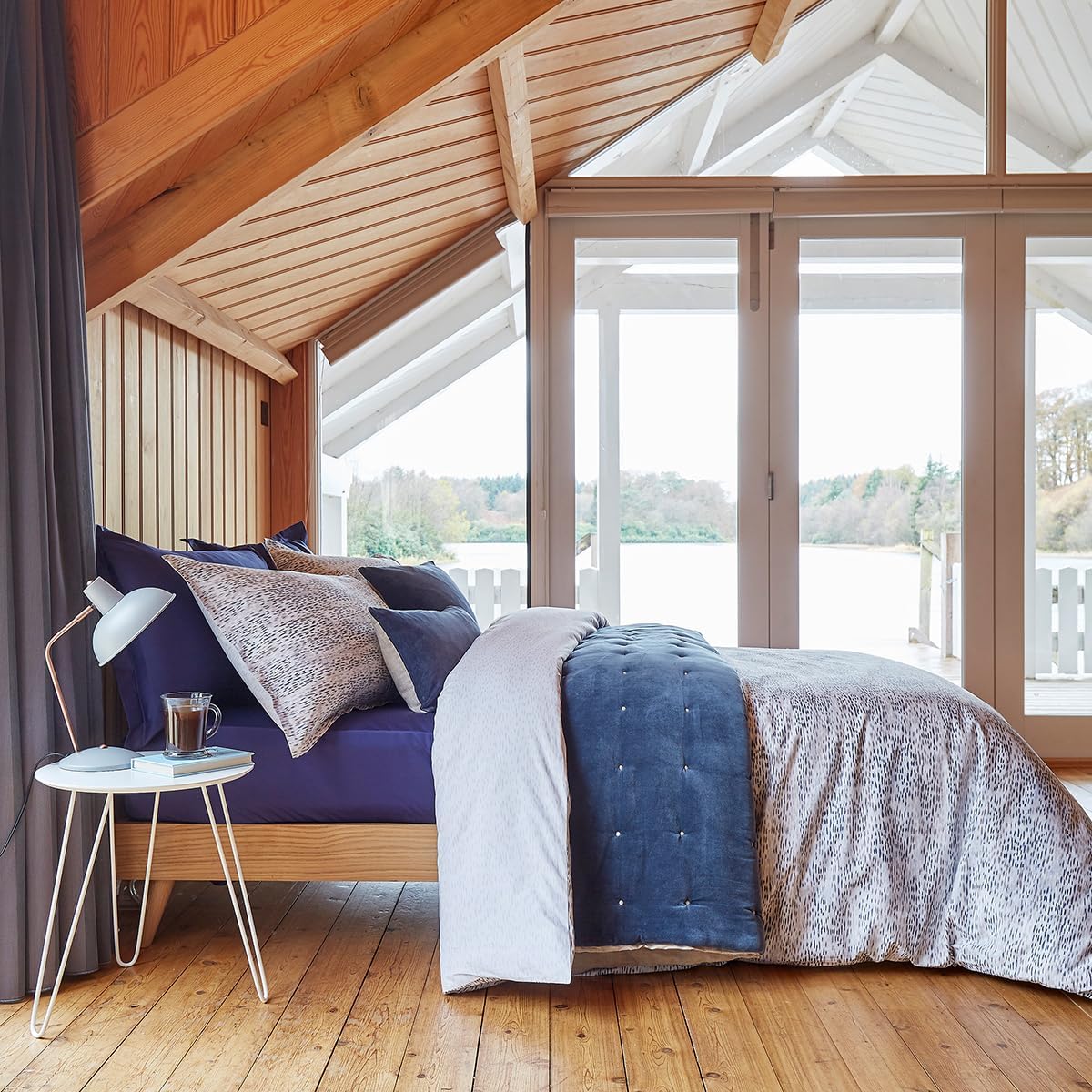 Christy Jaipur Luxury Quilted Throw | Silky Soft and Smooth Cotton Velvet | Generously Filled Plush Blanket | 55'' x 79'' | Ink Blue - Image 2