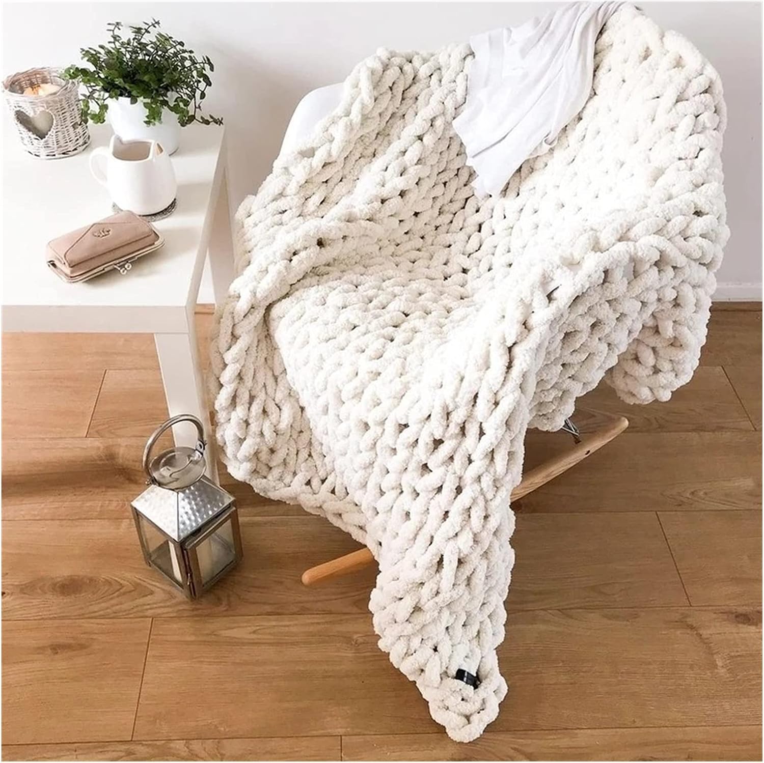 Chunky Knit Blanket Throw Bed Sofa Bedroom Living Room Decorative Mat Rug Carpet Quilt Blanket (C 80x100cm) (A 130x160cm) - Image 4