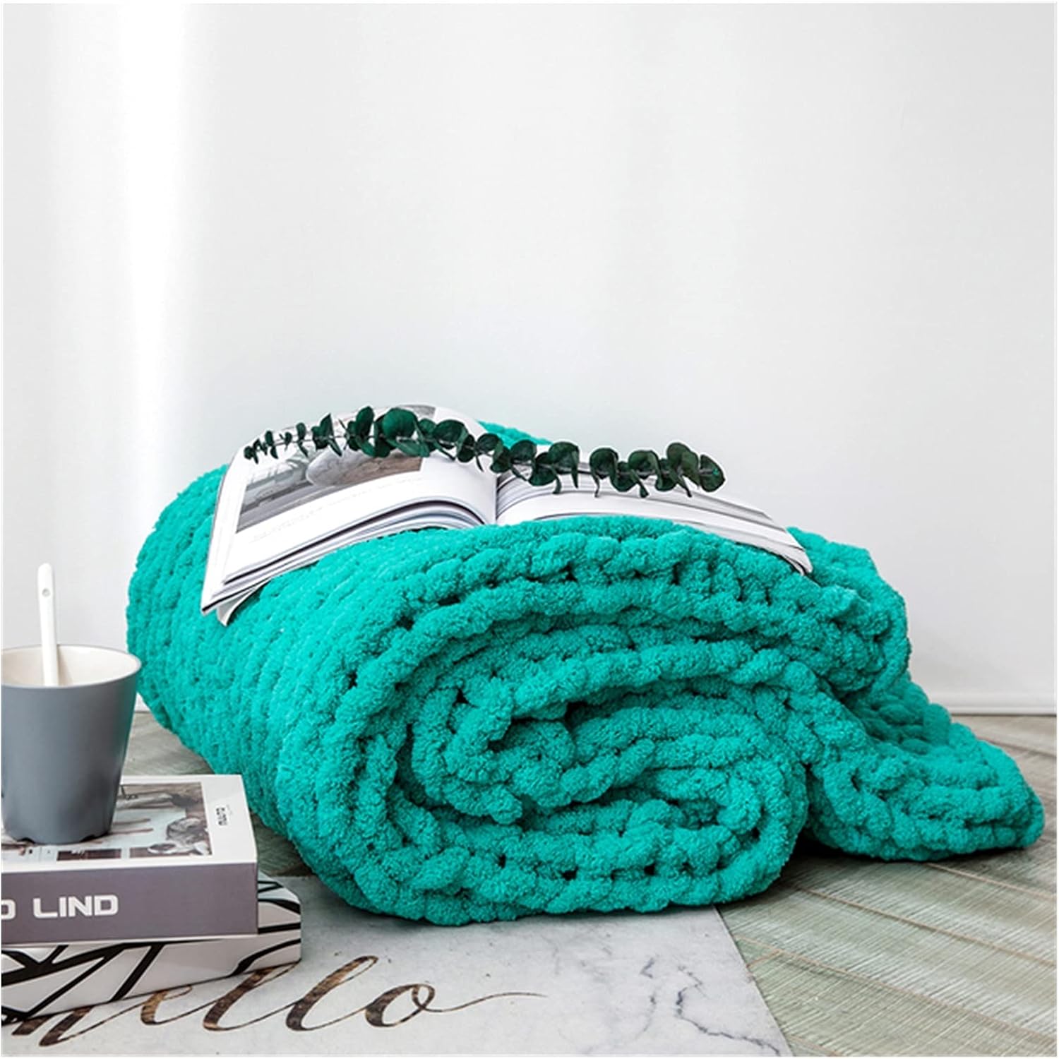 Chunky Knit Blanket Throw Bed Sofa Bedroom Living Room Decorative Mat Rug Carpet Quilt Blanket (C 80x100cm) (A 130x160cm)