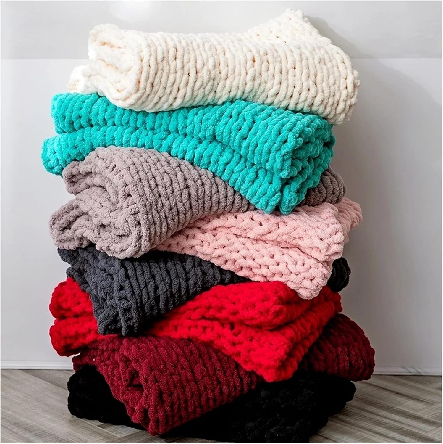 Chunky Knit Blanket Throw Bed Sofa Bedroom Living Room Decorative Mat Rug Carpet Quilt Blanket (C 80x100cm) (A 130x160cm) - Image 6