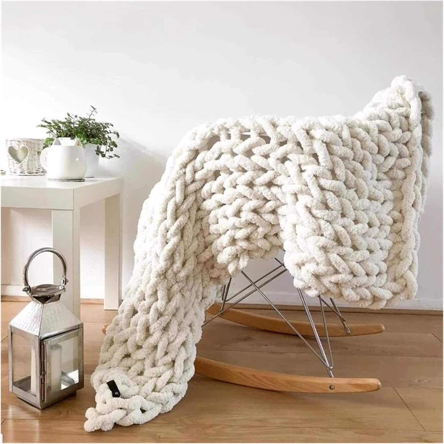 Chunky Knit Blanket Throw Bed Sofa Bedroom Living Room Decorative Mat Rug Carpet Quilt Blanket (C 80x100cm) (A 130x160cm) - Image 2
