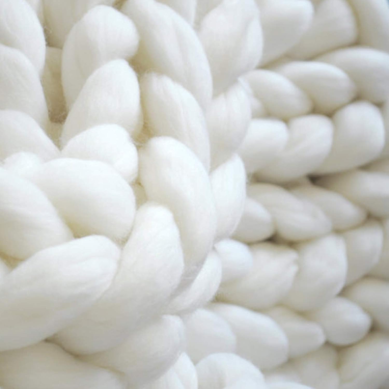 Chunky Knit Throw Blanket Inverse Growth Handmade Knitted Chenille Blankets Warm Soft Cozy Breathable for Sofa Couch Bed Home Decor Giant Yarn - Image 15