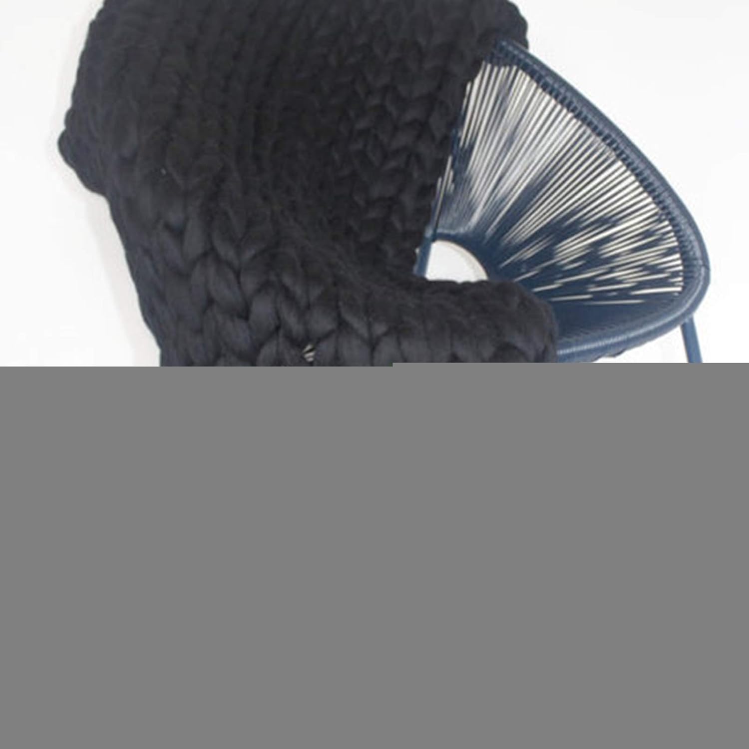 Chunky Knit Throw Blanket Inverse Growth Handmade Knitted Chenille Blankets Warm Soft Cozy Breathable for Sofa Couch Bed Home Decor Giant Yarn - Image 20