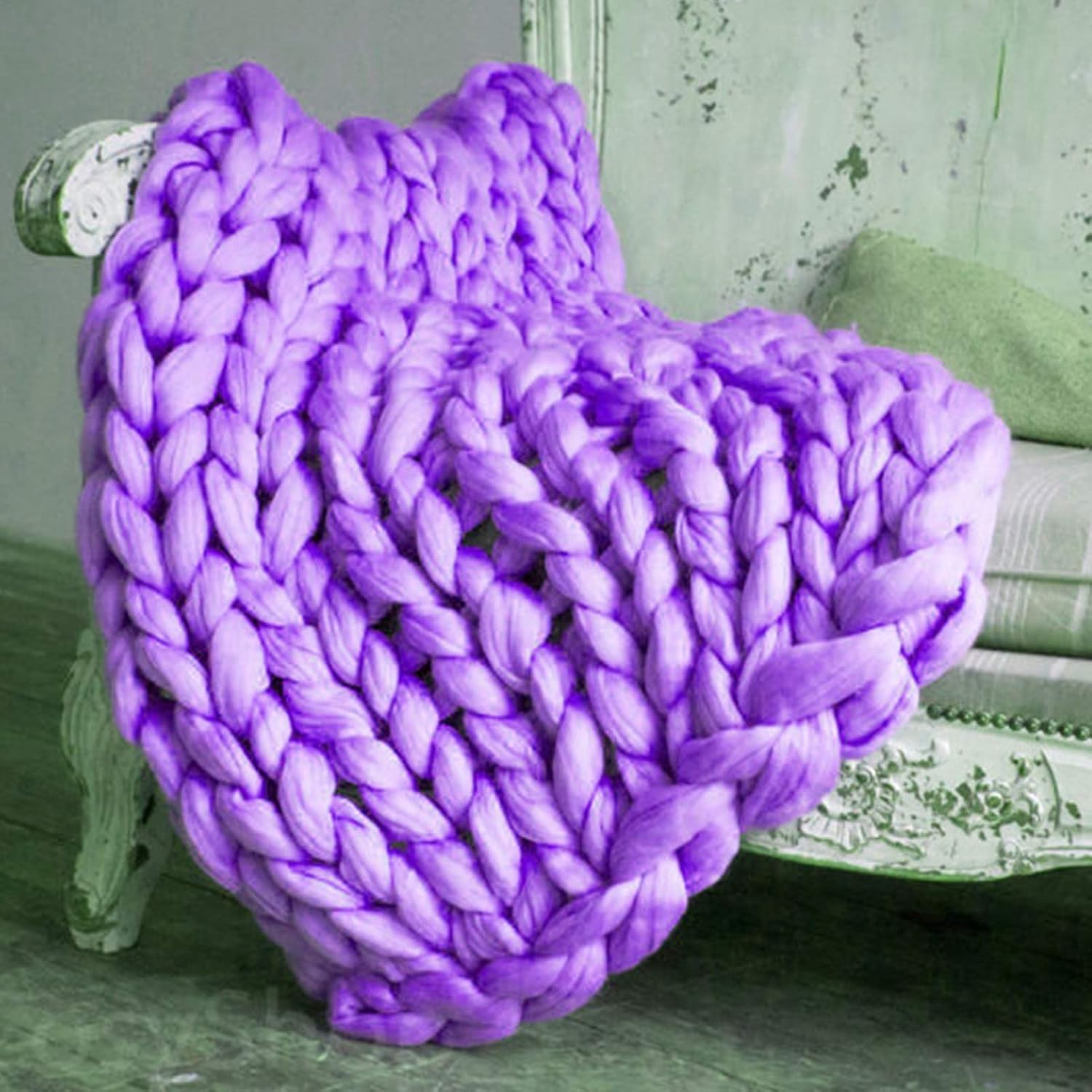 Coarse Knitted Chunky Blanket,Large Arm Throw Blanket for Sofa,Beautiful Home Decor-Handwoven-Warm Comfortable and Breathable-Modern Bedding,for Bedroom Decor Pet Bed Chair Mat