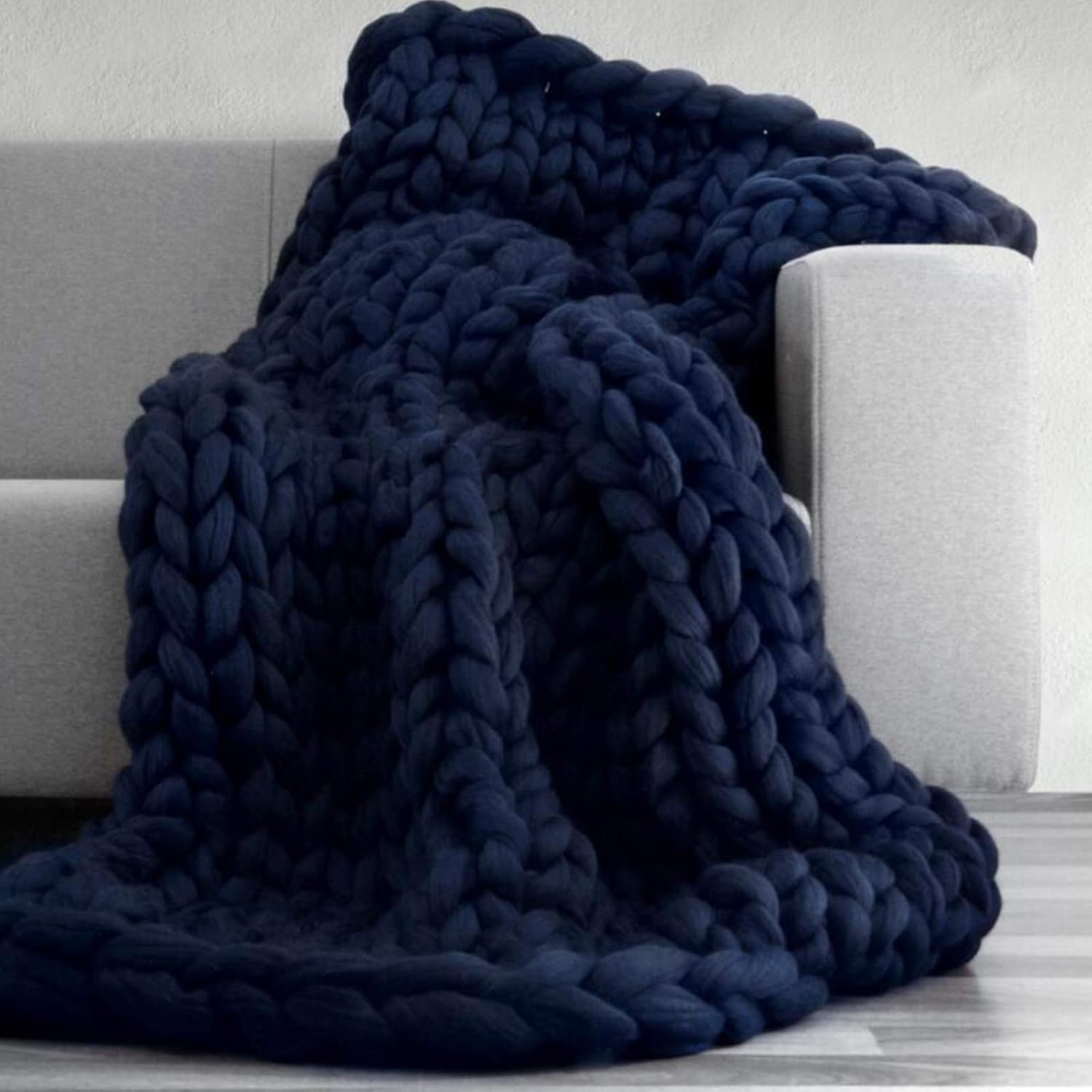 Coarse Knitted Chunky Blanket,Large Arm Throw Blanket for Sofa,Beautiful Home Decor-Handwoven-Warm Comfortable and Breathable-Modern Bedding,for Bedroom Decor Pet Bed Chair Mat