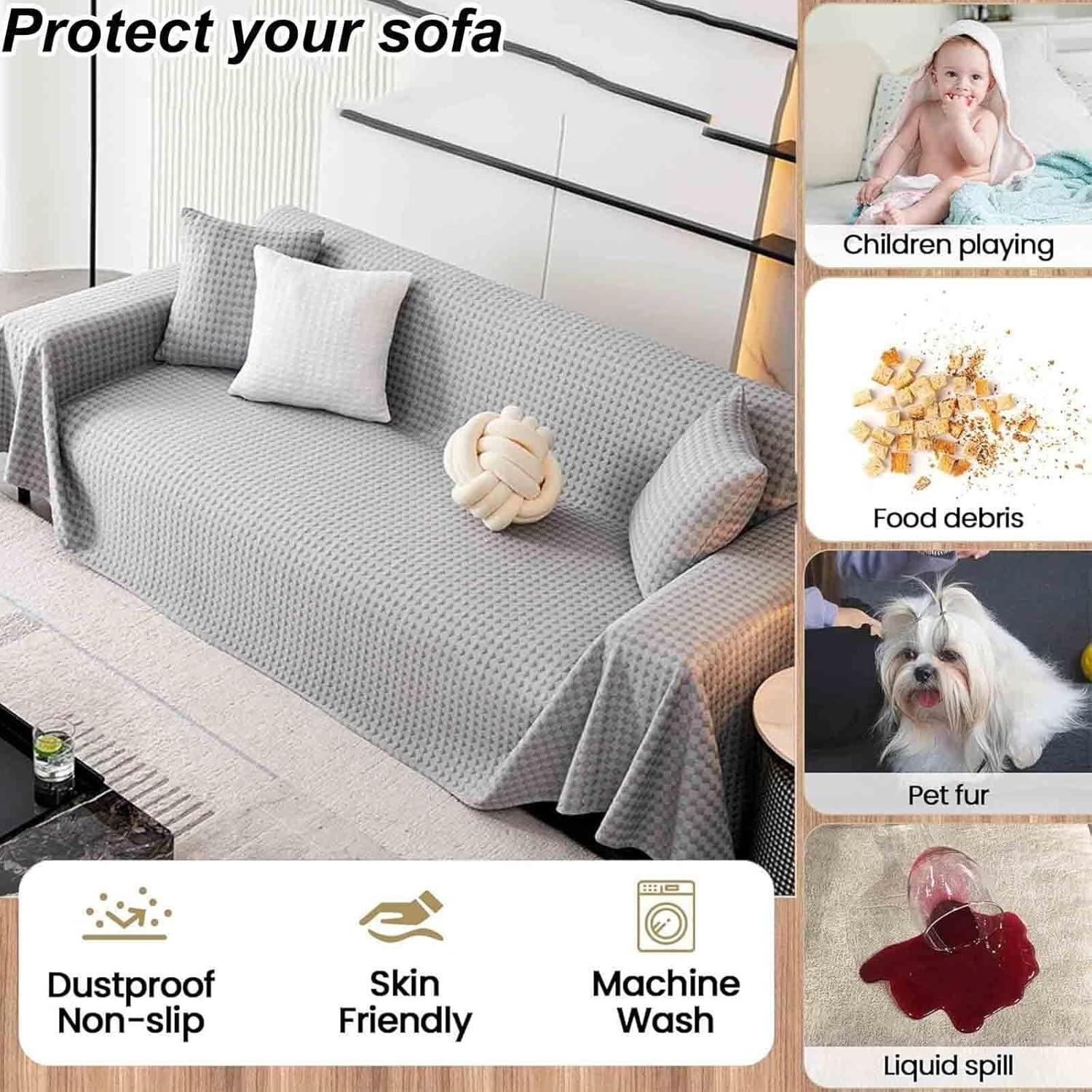 Cotton Knitted Sofa Throw Blanket with Tassels - Large Size for 1\/2\/3\/4 Seater - Cozy Home Decor - Ideal for Couch, Settees, Armchair and Bed - Image 4