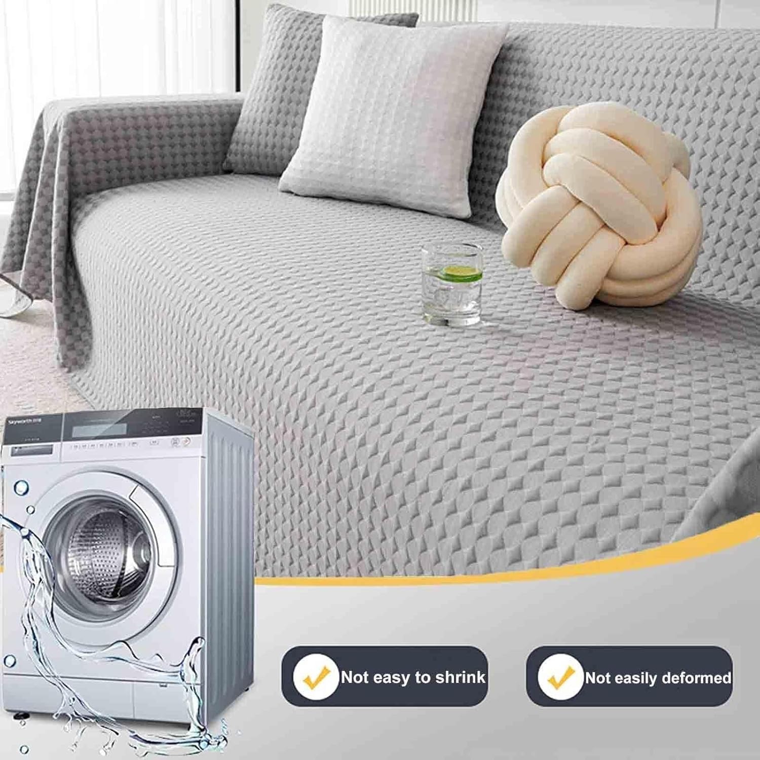 Cotton Knitted Sofa Throw Blanket with Tassels - Large Size for 1\/2\/3\/4 Seater - Cozy Home Decor - Ideal for Couch, Settees, Armchair and Bed - Image 5