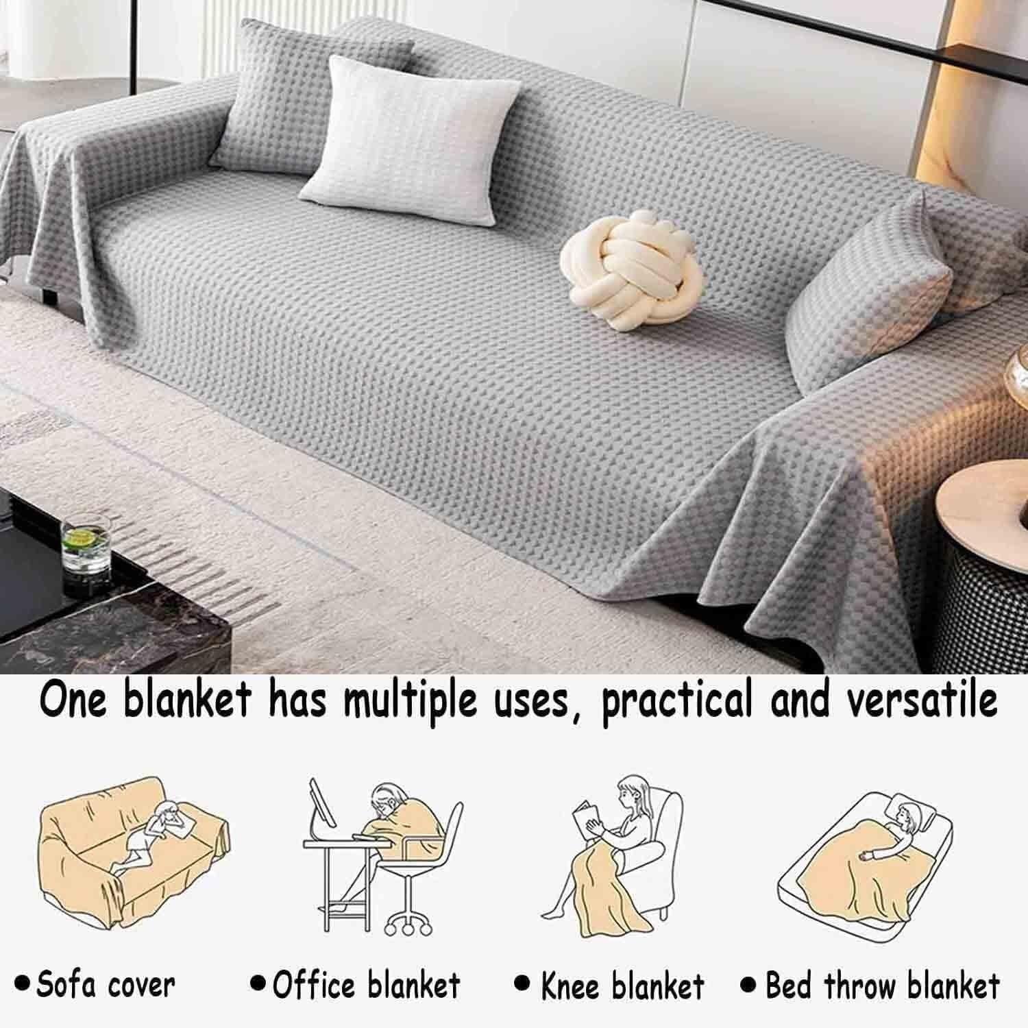 Cotton Knitted Sofa Throw Blanket with Tassels - Large Size for 1\/2\/3\/4 Seater - Cozy Home Decor - Ideal for Couch, Settees, Armchair and Bed - Image 6