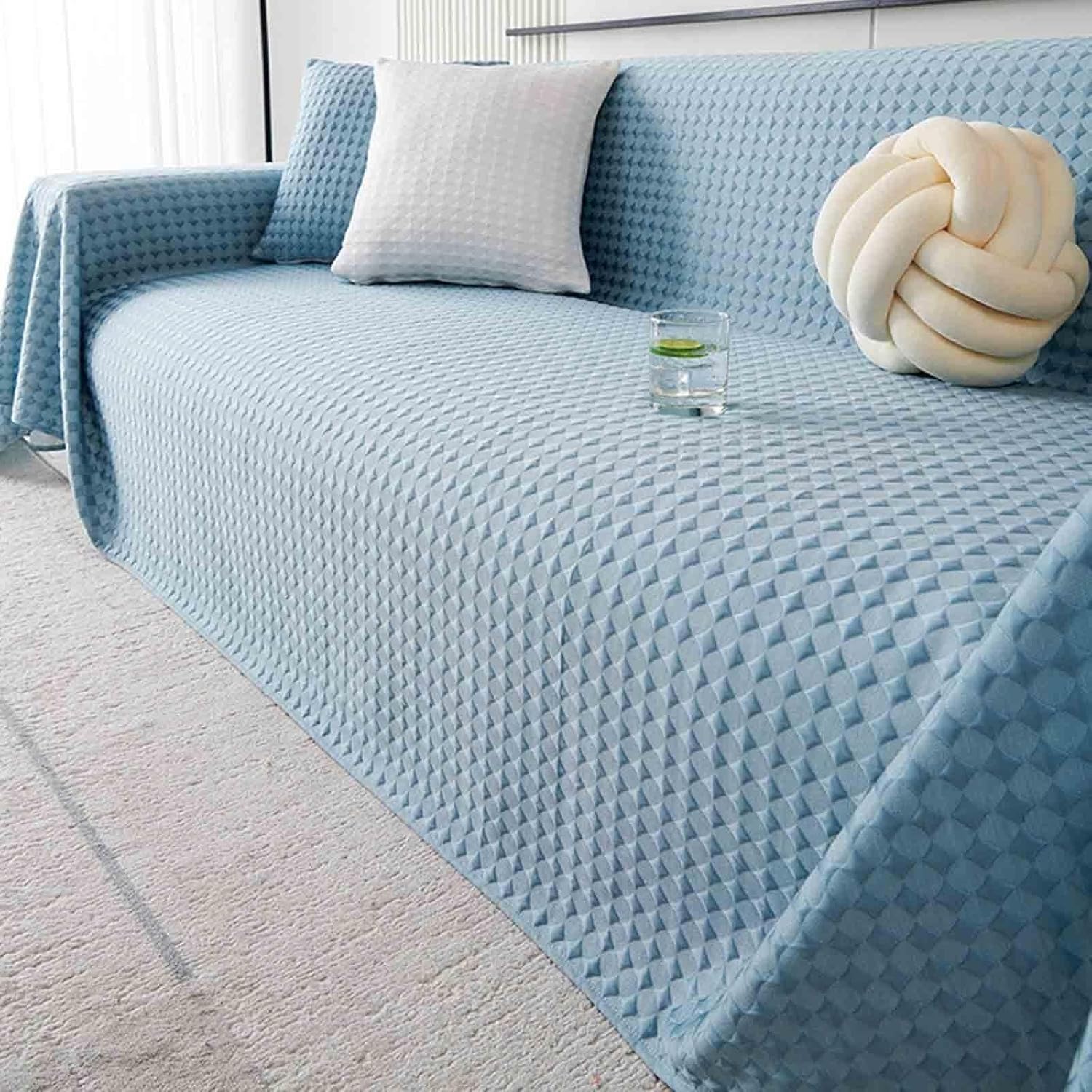 Cotton Knitted Sofa Throw Blanket with Tassels - Large Size for 1\/2\/3\/4 Seater - Cozy Home Decor - Ideal for Couch, Settees, Armchair and Bed - Image 9