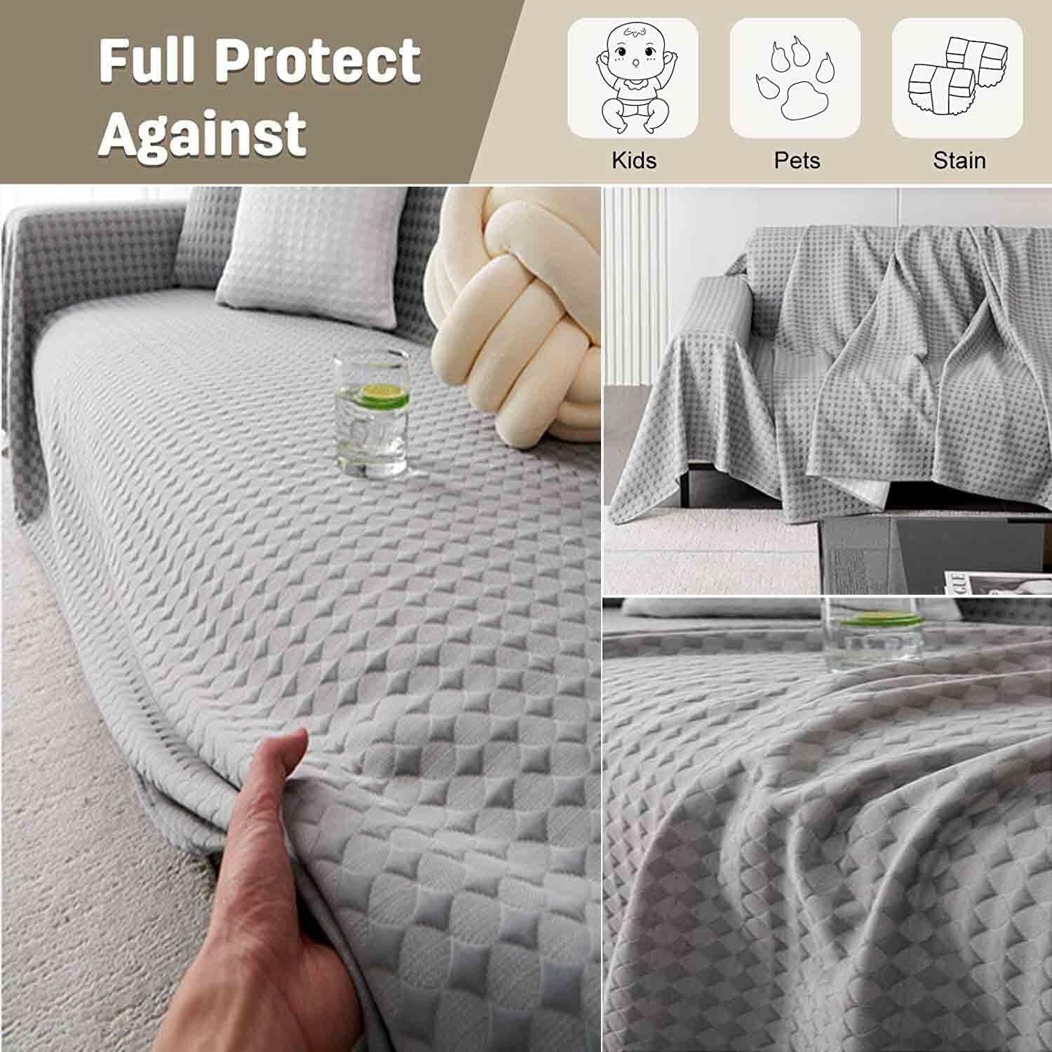 Cotton Knitted Sofa Throw Blanket with Tassels - Large Size for 1\/2\/3\/4 Seater - Cozy Home Decor - Ideal for Couch, Settees, Armchair and Bed - Image 3