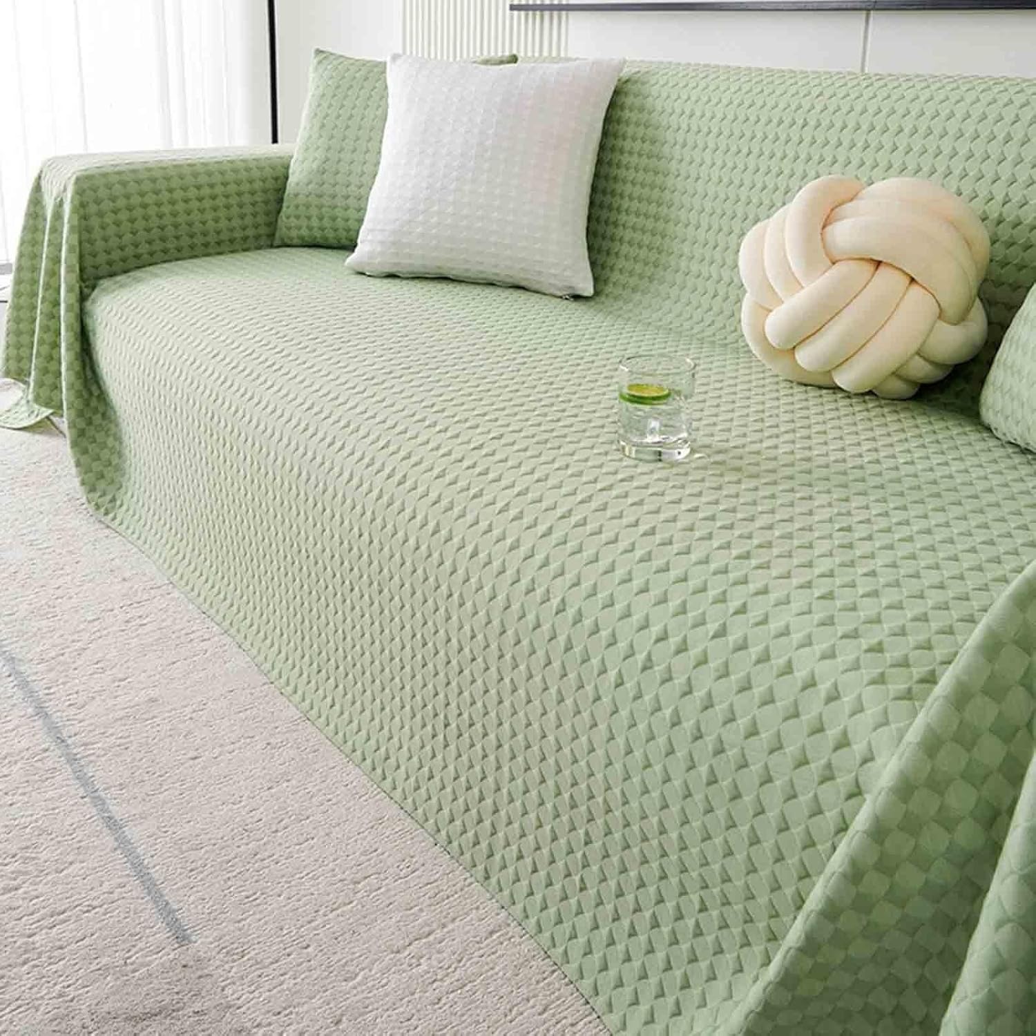 Cotton Knitted Sofa Throw Blanket with Tassels - Large Size for 1\/2\/3\/4 Seater - Cozy Home Decor - Ideal for Couch, Settees, Armchair and Bed - Image 8