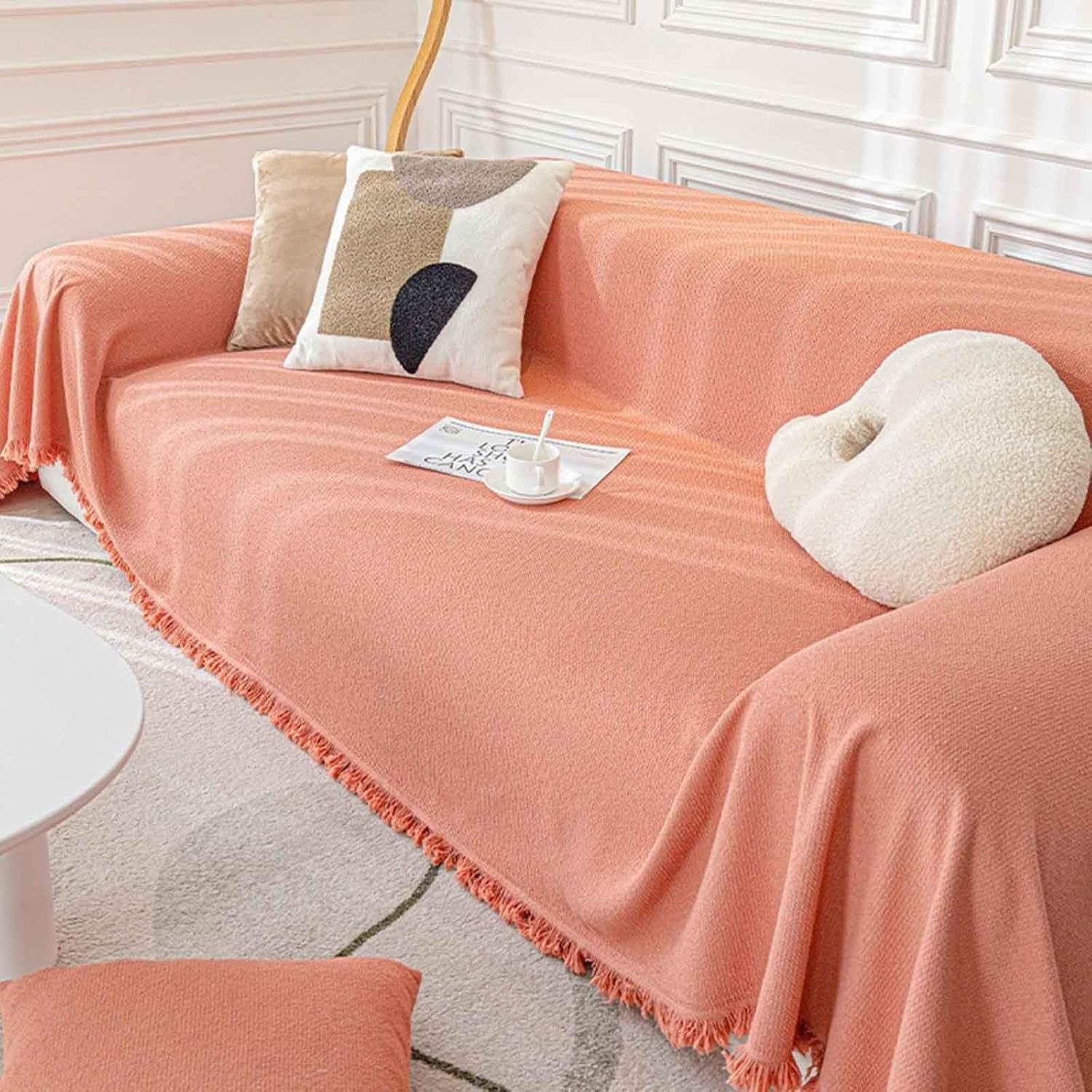 Cotton Knitted Sofa Throw Blanket with Tassels - Large Size for 2 3 4 Seater Couch, Armchair, and Bed - Cozy and Stylish Home Decor Accessory - Image 8