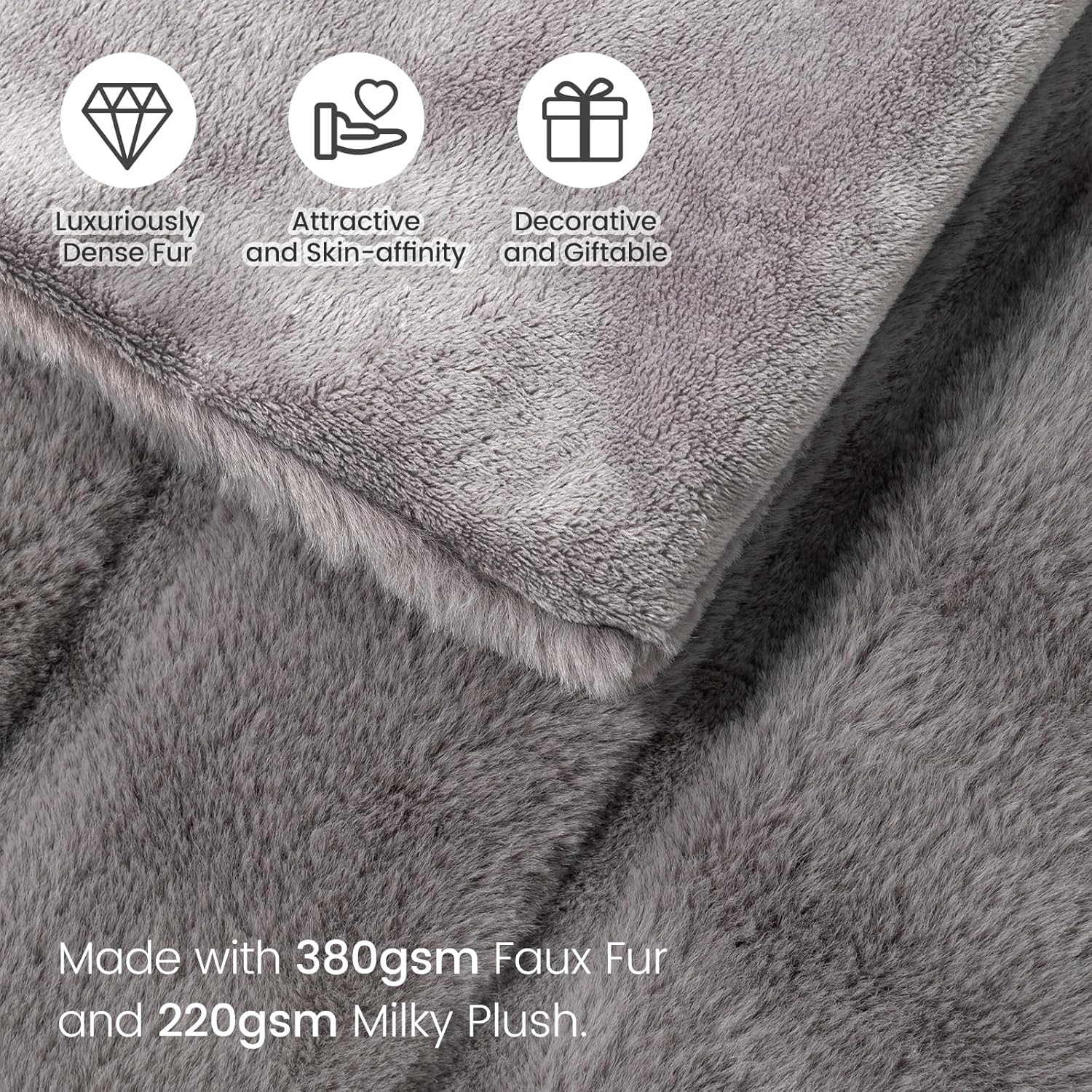 Cozy Bliss Faux Fur Throw Blanket 50 * 60 Inches and Cooling Comforter Queen Size 90 * 90 Inches - Image 5