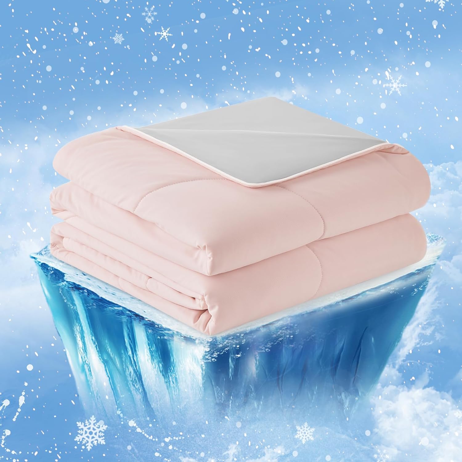 Cozy Bliss Faux Fur Throw Blanket 50 * 60 Inches and Cooling Comforter Queen Size 90 * 90 Inches - Image 6