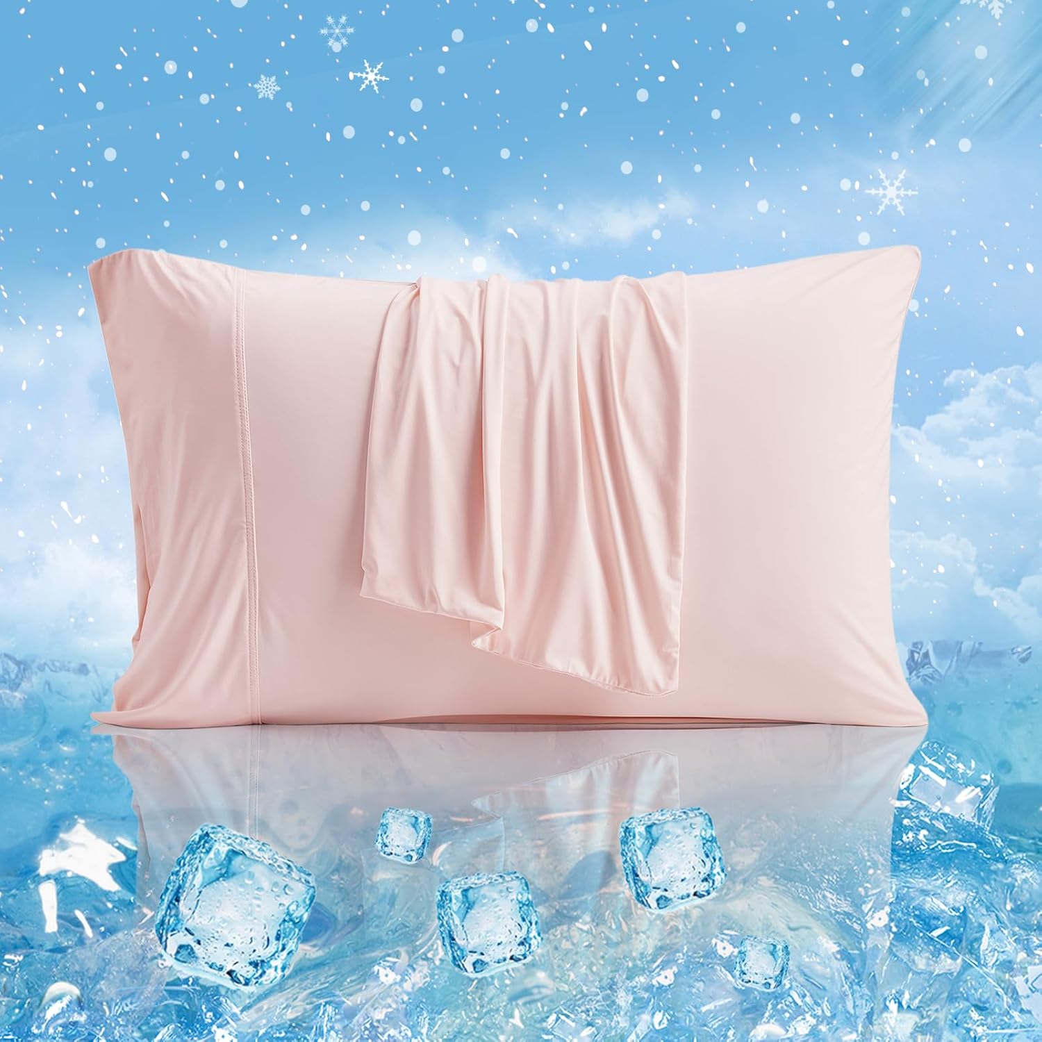 Cozy Bliss Faux Fur Throw Blanket 50 * 60 Inches and Cooling Comforter Queen Size 90 * 90 Inches and Cooling Pillowcase Queen Size 20 * 30 Inches - Image 8