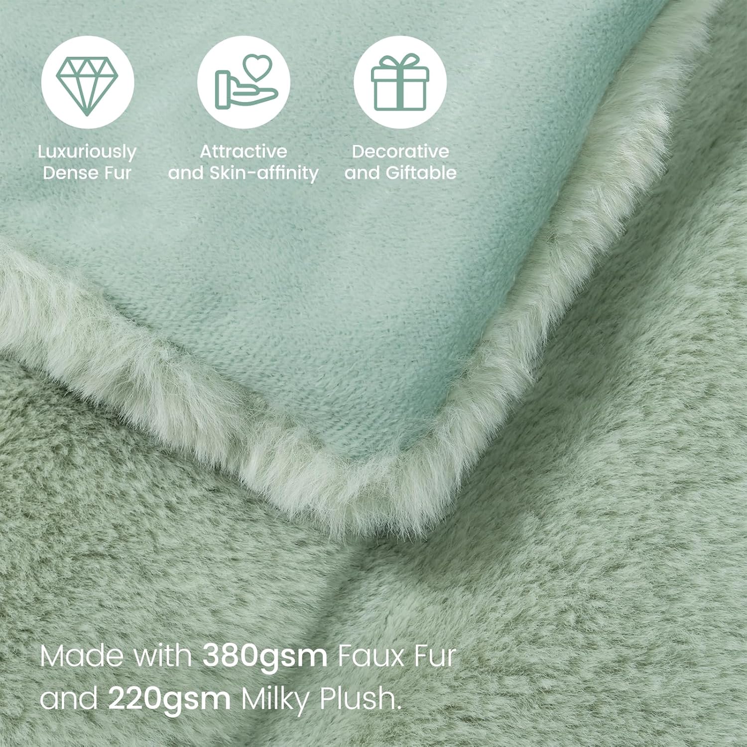 Cozy Bliss Faux Fur Throw Blanket 50 * 60 Inches and Cooling Comforter Queen Size 90 * 90 Inches - Image 5