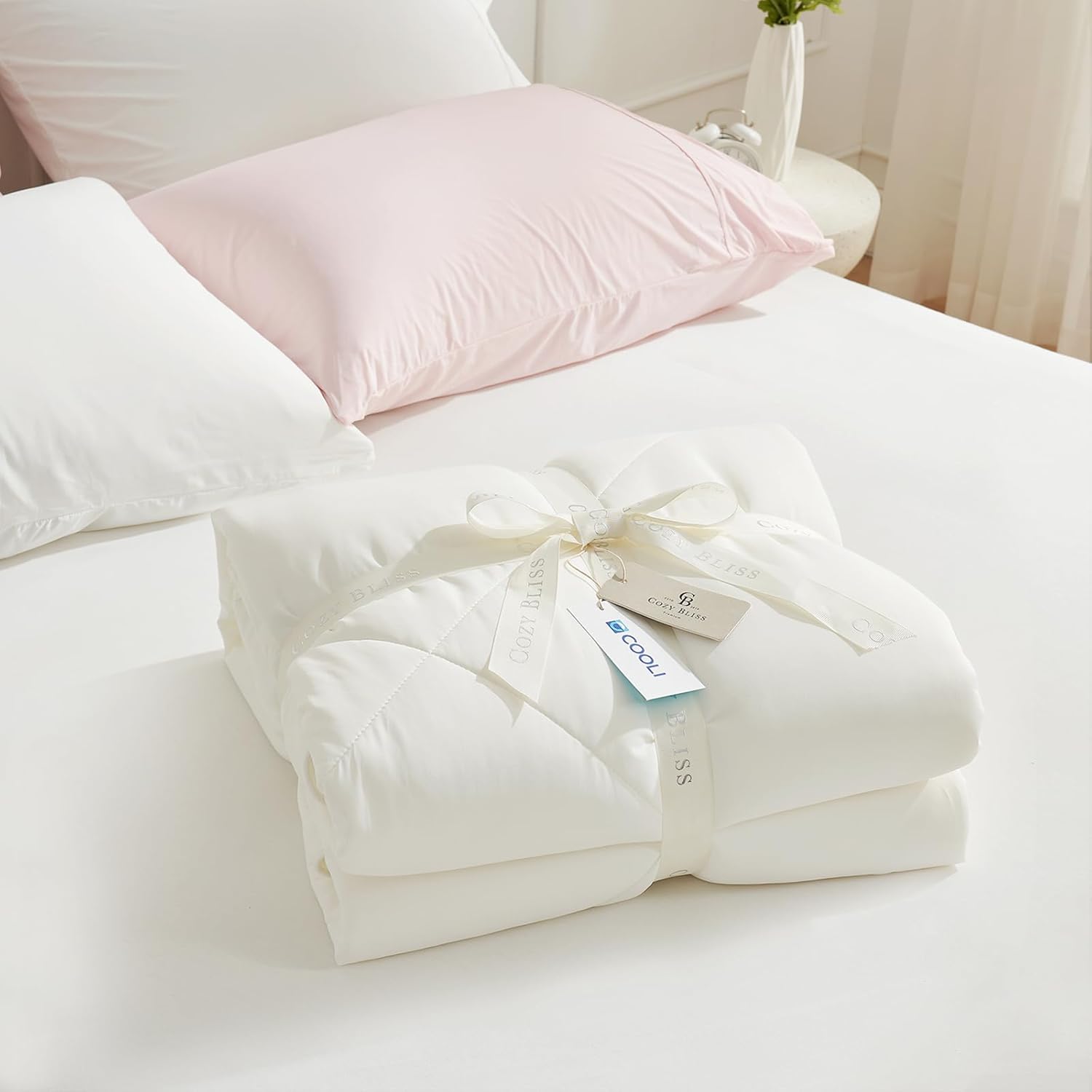 Cozy Bliss Faux Fur Throw Blanket 60 * 80 Inches and Cooling Comforter Queen Size 90 * 90 Inches - Image 8