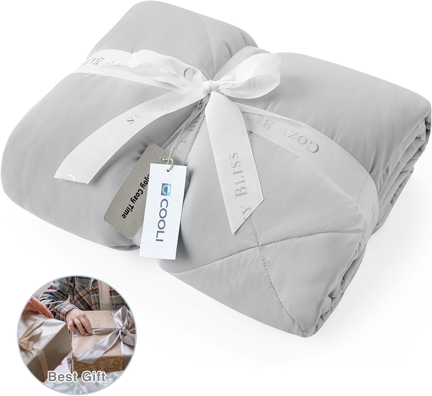 Cozy Bliss Faux Fur Throw Blanket 60 * 80 Inches and Cooling Comforter Queen Size 90 * 90 Inches - Image 8