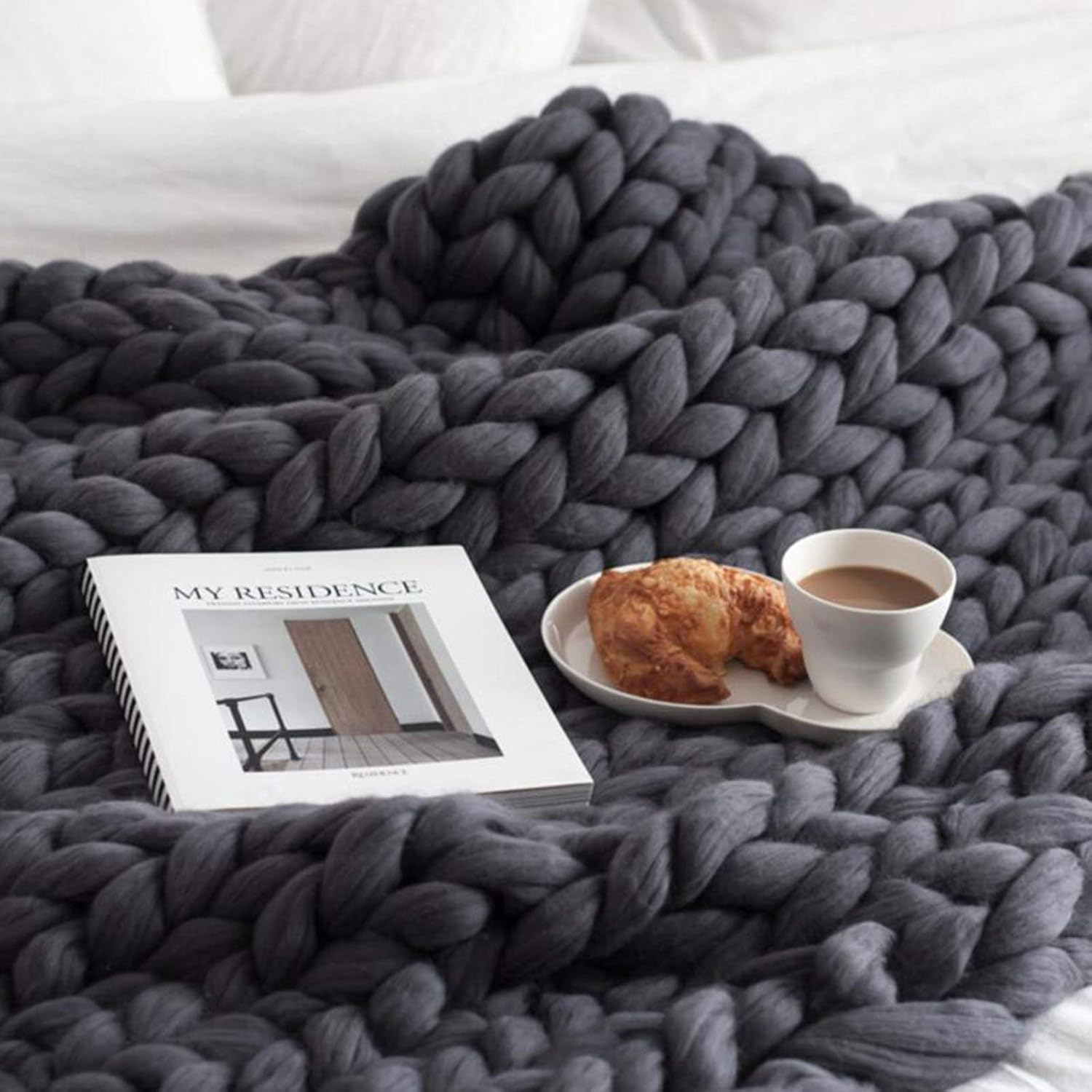 Daoyuan Blanket-Chunky Knitted Throw Blanket,Good Wrinkle Resistance and Shape Retention,Hand-Woven,Beautiful Home Decoration Modern Bedding,Used for Sofa Blanket\/pet Bed\/Yoga Mat\/Gift - Image 2