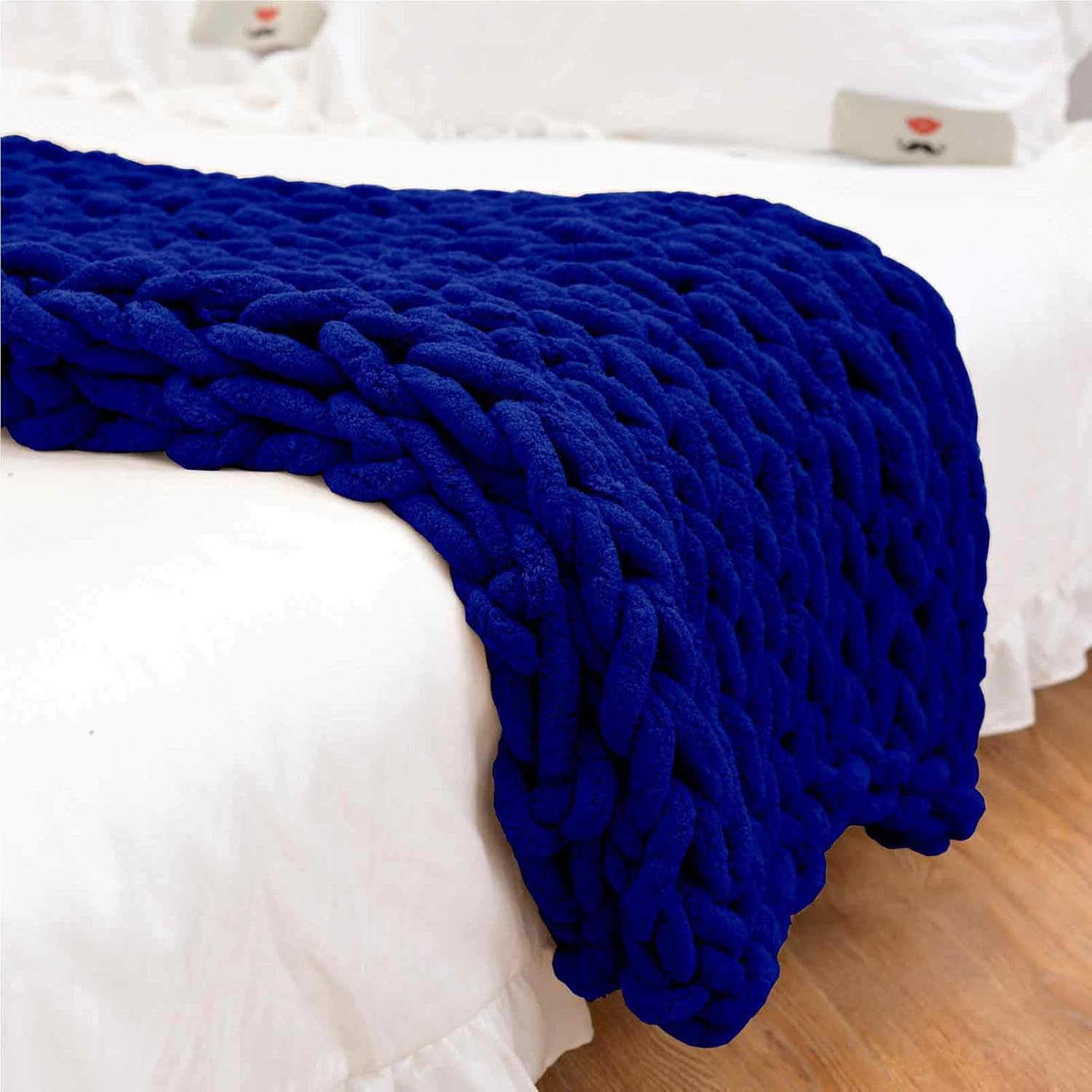Daoyuan Chunky Knit Blanket 2CM Wide Super Soft and Thick Hand-Woven Giant Chenille Yarn Yoga Mat for Home Use Gift Throw Bedroom - Image 9