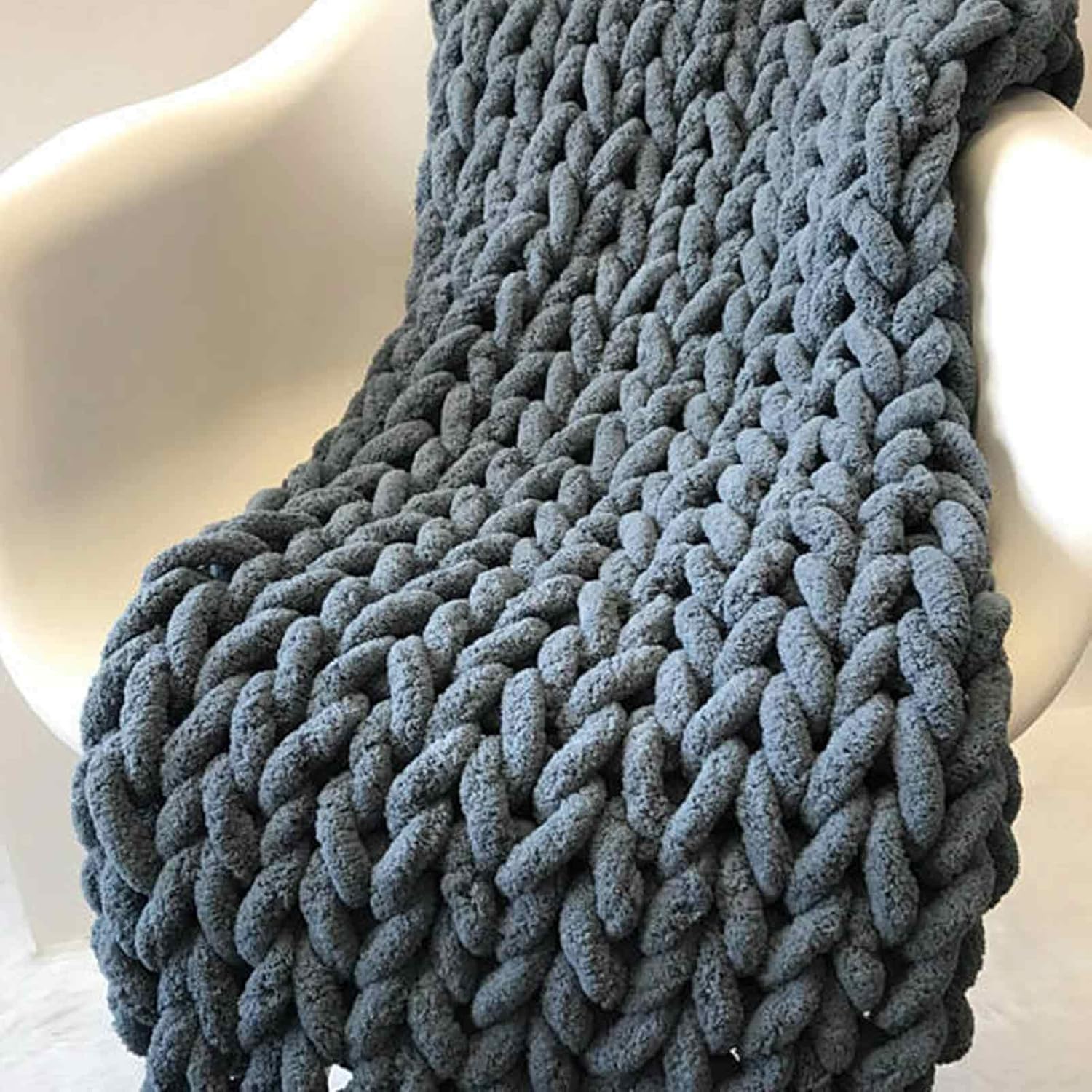 Daoyuan Chunky Knit Blanket 2CM Wide Super Soft and Thick Hand-Woven Giant Chenille Yarn Yoga Mat for Home Use Gift Throw Bedroom - Image 6