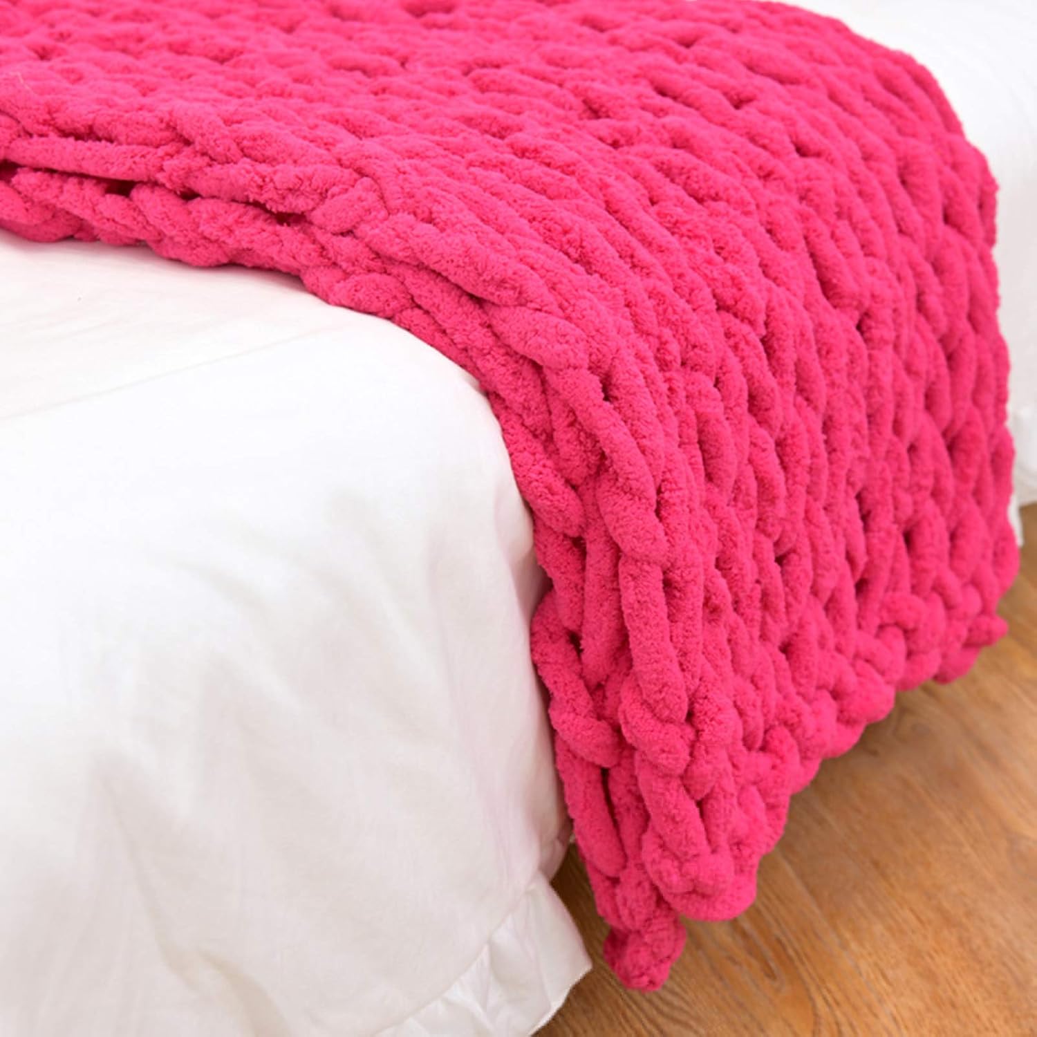 Daoyuan Chunky Knit Blanket 2CM Wide Super Soft and Thick Hand-Woven Giant Chenille Yarn Yoga Mat for Home Use Gift Throw Bedroom - Image 13