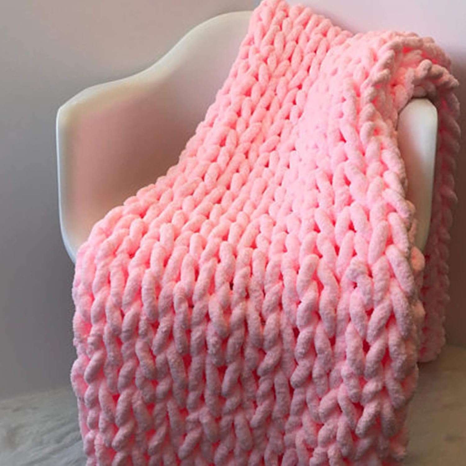 Daoyuan Chunky Knit Blanket 2CM Wide Super Soft and Thick Hand-Woven Giant Chenille Yarn Yoga Mat for Home Use Gift Throw Bedroom - Image 11