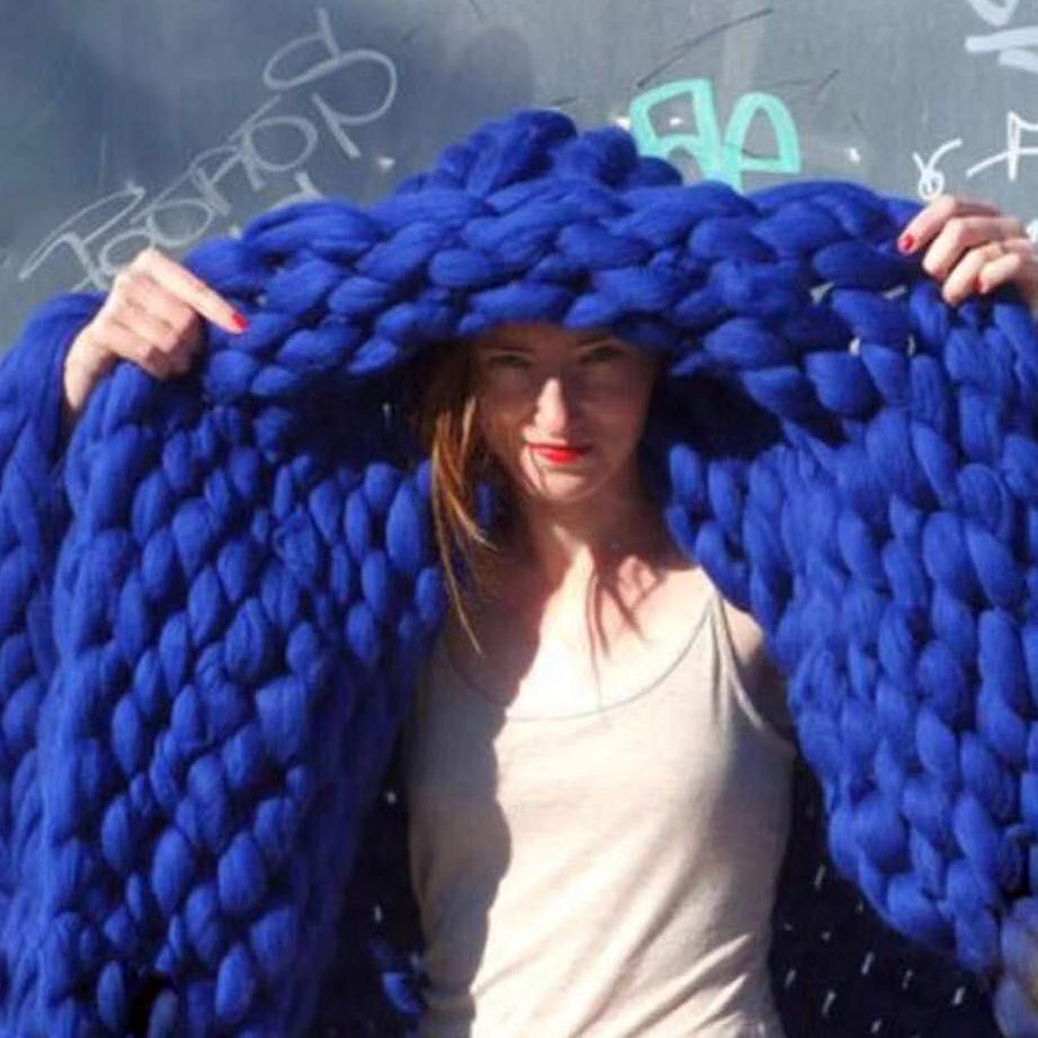 Daoyuan Chunky Knit Blanket Soft and Huge Throw Modern Bedding Handwoven Chenille for Bed Room\/Couch\/Bed\/Pet Mat\/Baby Blanket\/Gift,Beautiful Home Decoration - Image 9