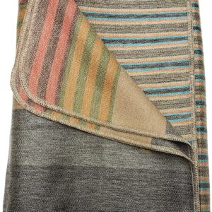 DAVLINA Alpaca Wool Throw Blanket Green Gray Varicolored Queen i##e##s: Super Soft ^^ Non-Itchy ^^ Hypoallergenic ^^ Lightweight ^^ Breathable ^^ U.S. Standard :i##e##s