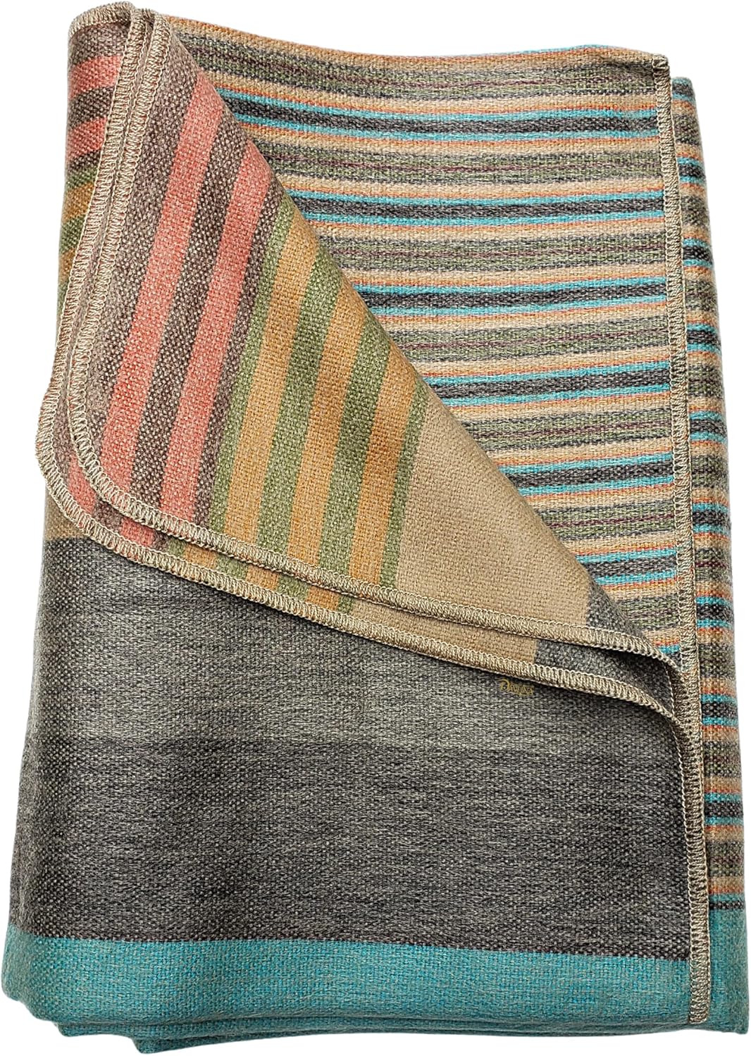 DAVLINA Alpaca Wool Throw Blanket Green Gray Varicolored Queen i##e##s: Super Soft ^^ Non-Itchy ^^ Hypoallergenic ^^ Lightweight ^^ Breathable ^^ U.S. Standard :i##e##s