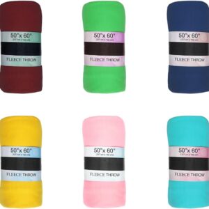DDI Economy Fleece Throw Blankets - 50" x 60" - Case of 36 Units.
