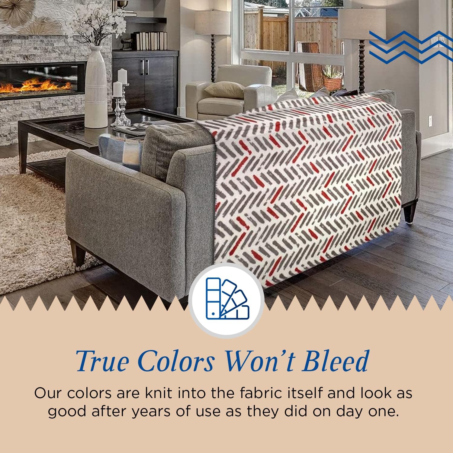 Denali Super Cozy Modern Plaid - Throw Blankets with Orange & Gray Tracks (60x72) - Image 5